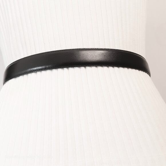 Liz Claiborne Black Belt Womens Medium Waist Fullgrain Semi Aniline Leather - Picture 3 of 13